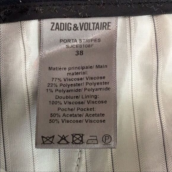 Zadig & Voltaire Navy Myrtille Porta Stripes Pull-On Pants New With Tag Size 38 - Picture 11 of 13